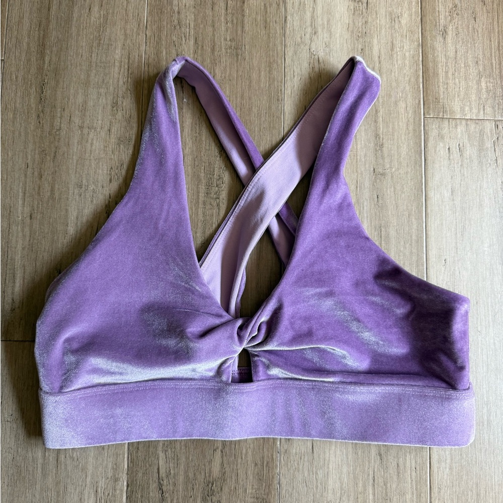 Fabletics Lavender Velvet Sports Bra